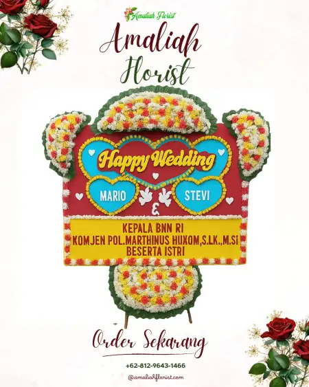 Papan Bunga Pernikahan Began